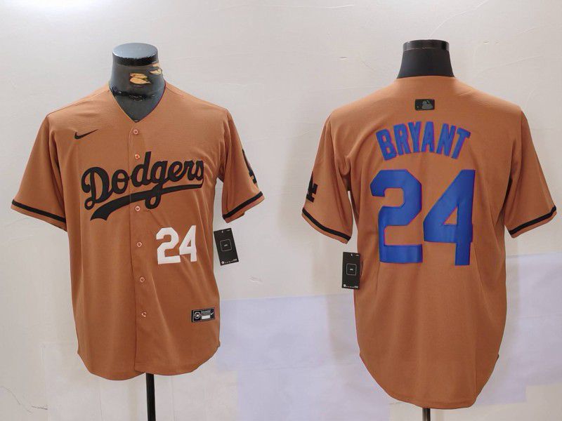 Men Los Angeles Dodgers #24 Bryant army green joint name 2024 Nike MLB Jersey style 2->->